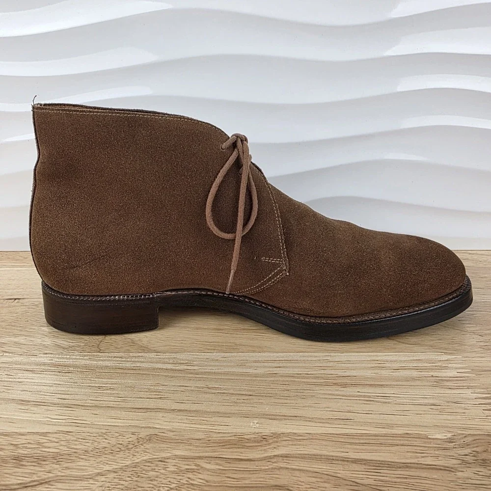 Crockett & Jones Chertsey Chukka Boots Mens Size EU 7.5 E US 8.5 Brown Suede